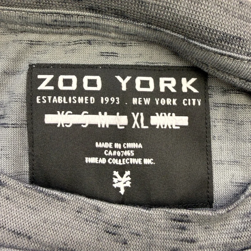 Zoo York Shirt Mens XL Gray Space Dye Long Sleeve Logo Skater Streetwear - Picture 5 of 5
